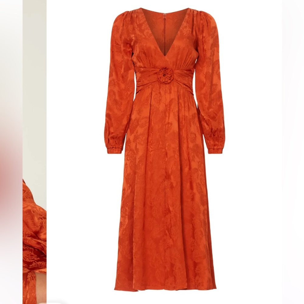 Orange Jacquard Midi Dress - Love, Whit by Whitney Port - Picture 5 of 16